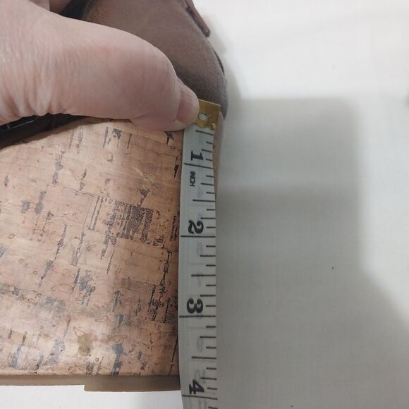 Maurices sandals Womens 10M brown braided faux leather straps wedge heels - Picture 7 of 7